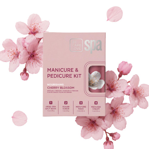 BCL Spa SPA51507 Nourishing Cherry Blossom Complete 4-Step Spa Kit, Single Use Packets