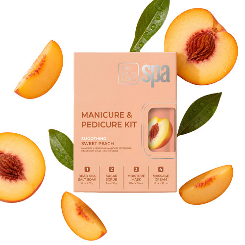 BCL Spa SPA51505 Smoothing Sweet Peach Complete 4-Step Spa Kit, Single Use Packets