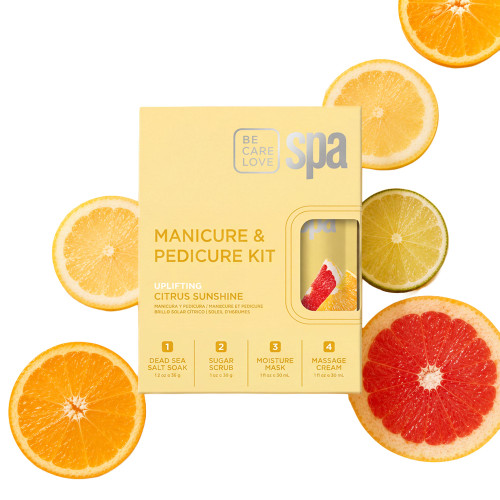 BCL Spa SPA51508 Uplifting Citrus Sunshine Complete 4-Step Spa Kit, Single Use Packets