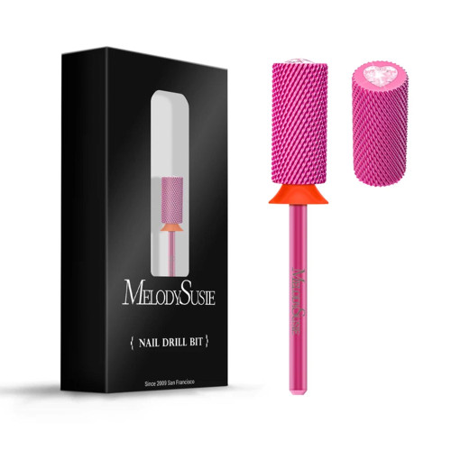 MelodySusie  Crystal Top Pink Heart Shape Tungsten Carbide Nail Drill Bit - Pink Blossom / F