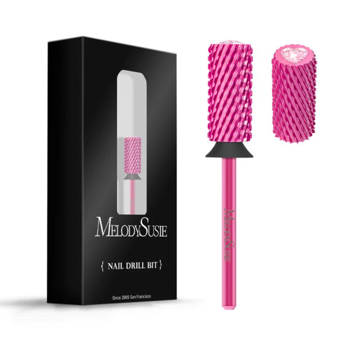 MelodySusie  Crystal Top Pink Heart Shape Tungsten Carbide Nail Drill Bit - Pink Blossom / XC