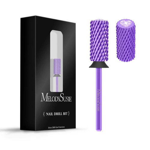 MelodySusie  Crystal Top Pink Heart Shape Tungsten Carbide Nail Drill Bit - Purple / XC