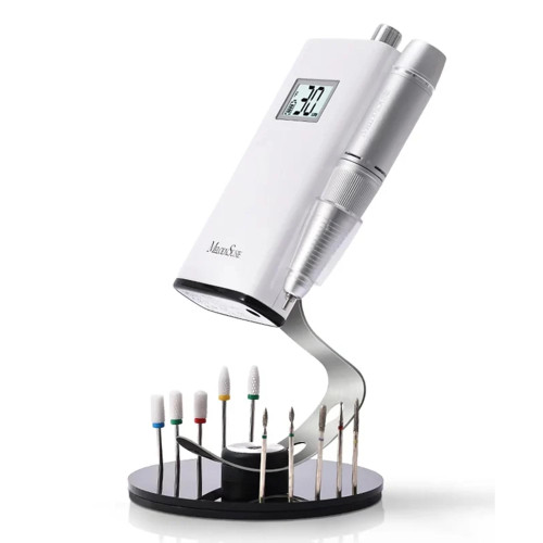 MelodySusie Nail Drill Machine Holder with 10 Holes Nail Drill Bits - Clip-on Nail Drill Holder