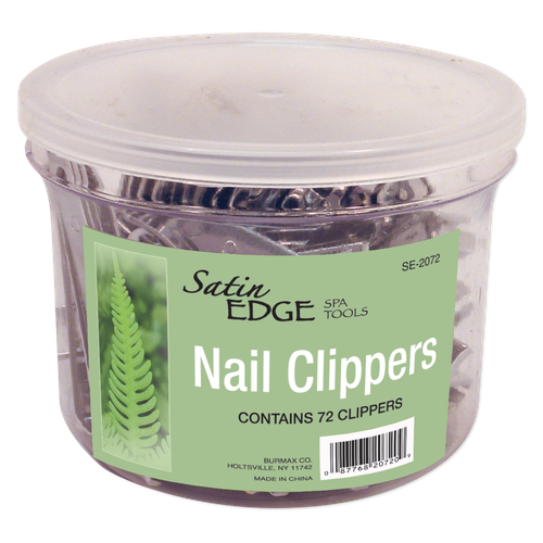 Satin Edge Nail Clippers, Curved Blade - Container of 72