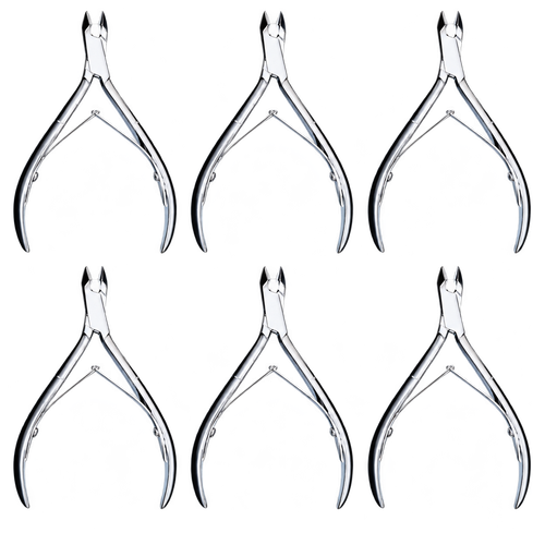 Satin Edge Cuticle Nipper, Double Spring - Quarter Jaw - Pack of 6