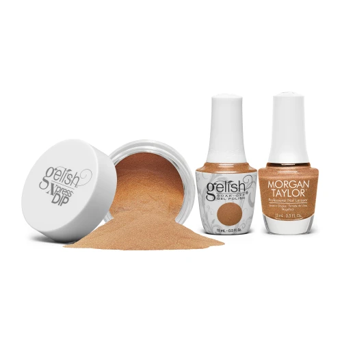 Gelish "Solstice Sister" Trio, Includes Gel Polish, Lacquer + Dip, Rusted Amber Shimmer