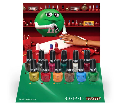 OPI Nail Lacquer Sweeten Your Mani x M&M’s Holiday 2026, 12-Piece Display