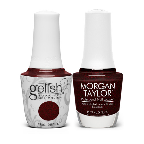 Gelish "Get In The Spirit" Duo, Includes Gel Polish + Lacquer, Merlot Shimmer - 15 mL | .5 fl oz