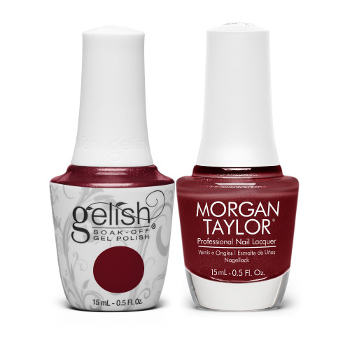 Gelish "Pour It Up" Duo, Includes Gel Polish + Lacquer, Garnet Red Crème - 15 mL | .5 fl oz
