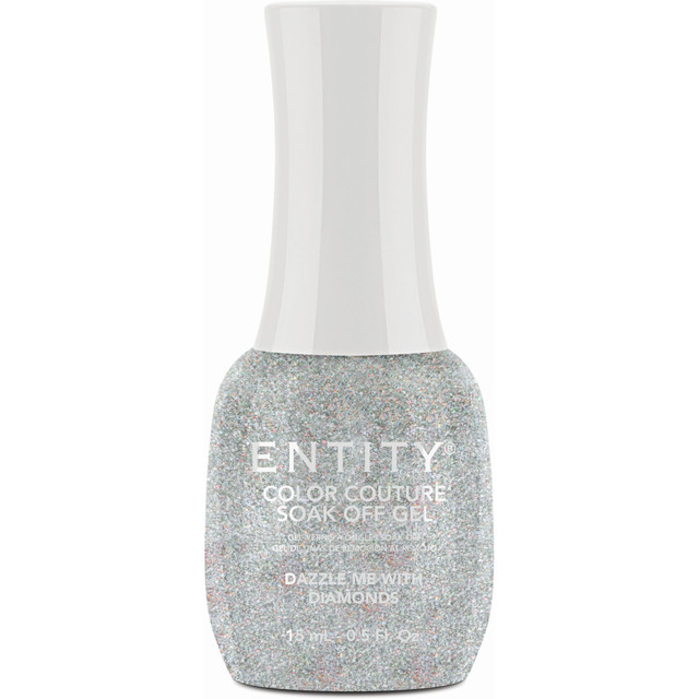 Entity One Color Couture Gel Polish "Dazzle Me With Diamonds" - Chunky Silver Holographic Glitter