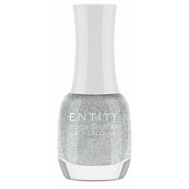 Entity Extended Wear Hybrid Gel-Lacquer "Dazzle Me With Diamonds" - Chunky Silver Holographic Glitter