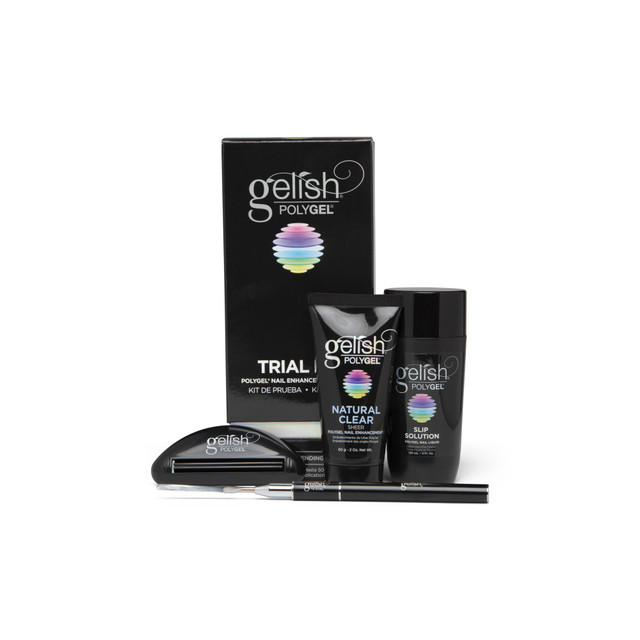 Gelish Polygel Trial Kit - Includes Natural Clear, 4oz Slip Solution, Tube Key, Polytool - 1720004