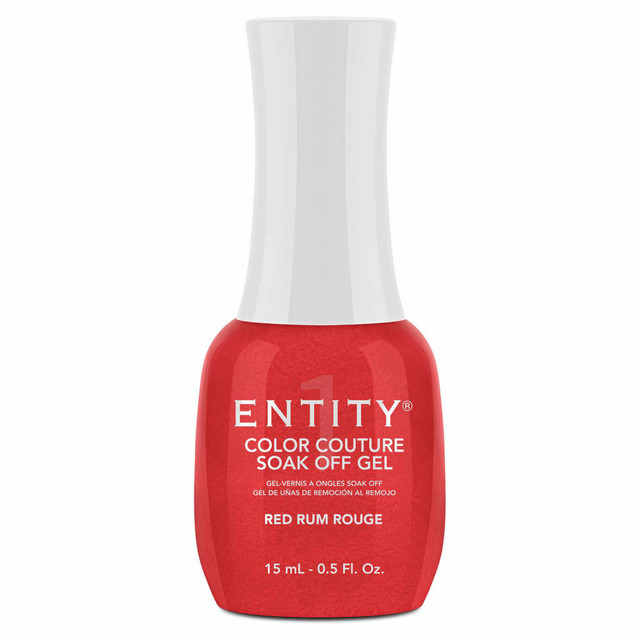 Entity One Color Couture Gel Polish "Red Rum Rouge" - Bright Red Pearl