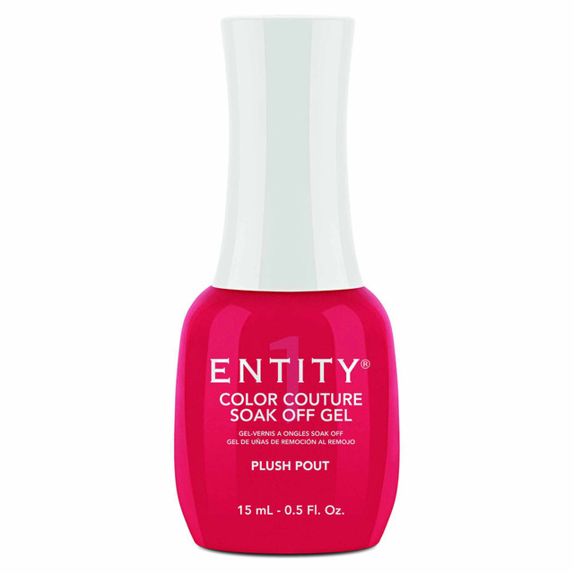 Entity One Color Couture Gel Polish "Plush Pout" - Hot Pink Red Creme