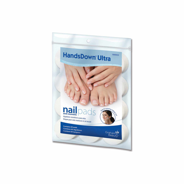 Graham Beauty HandsDown Ultra Nail & Cosmetic Pads Case Pack of 24 Bags (60 ct. each)