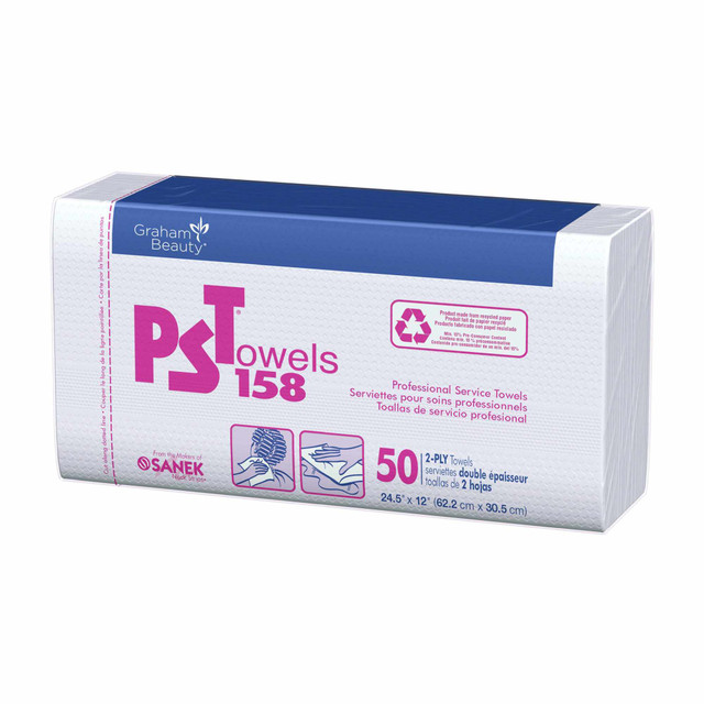 Graham Beauty Professional Service Towels 158, 12"x24.5" Case Pack of 10 Packs