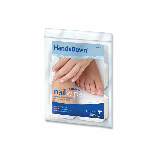 Graham Beauty HandsDown Nail Wipes 2"x2" 200 Ct.