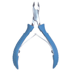 Satin Edge 4-1/4" Comfort Grip Cuticle Nipper Half Jaw Double Spring - SE-2067