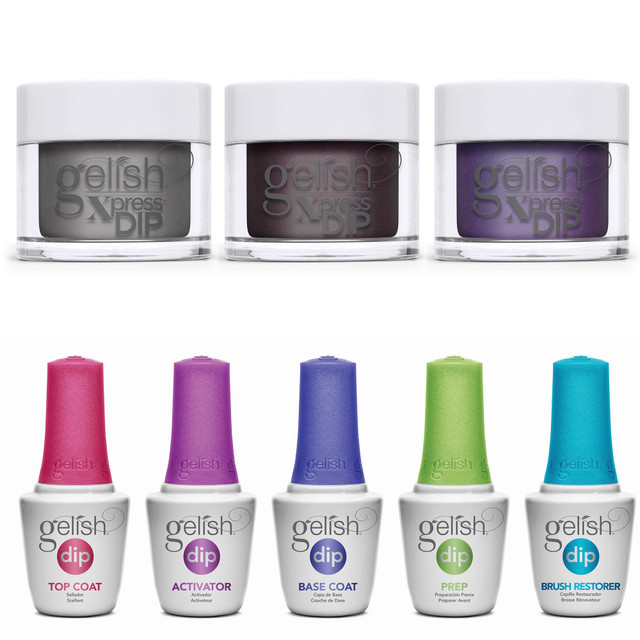 Gelish Xpress Dip Disney Villains Collection Starter Kit Two, 3 colors + Dip Basix