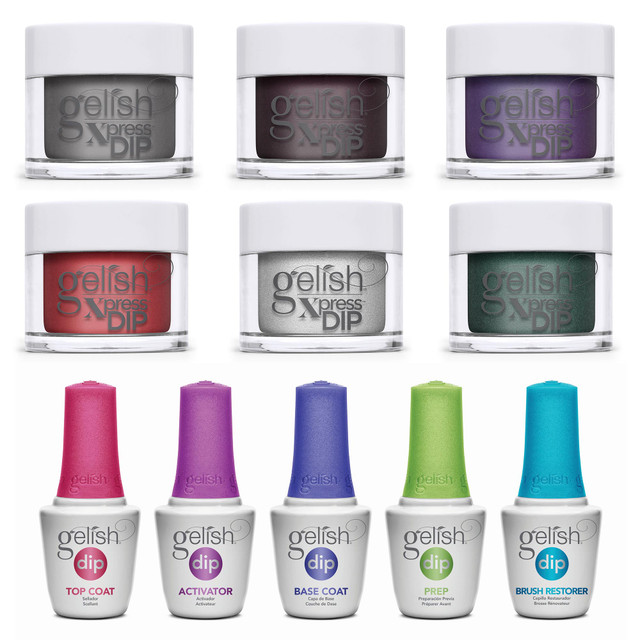 Gelish Xpress Dip Disney Villains Collection Starter Kit, 6 colors + Dip Basix