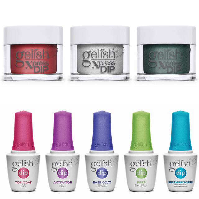 Gelish Xpress Dip Disney Villains Collection Starter Kit One, 3 colors + Dip Basix