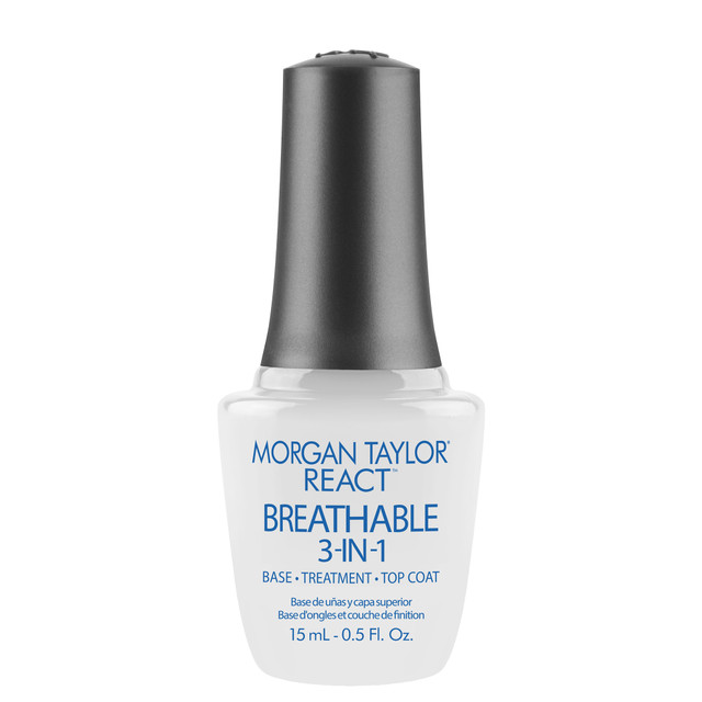Morgan Taylor React Breathable, 3-in-1 Base Coat, Treatment, Top Coat, 15 mL | .5 fl. oz.