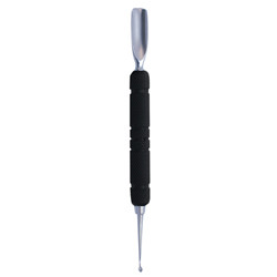 Satin Edge 5-3/4" Rubber Grip Cuticle Pusher & Spoon Nail Cleaner