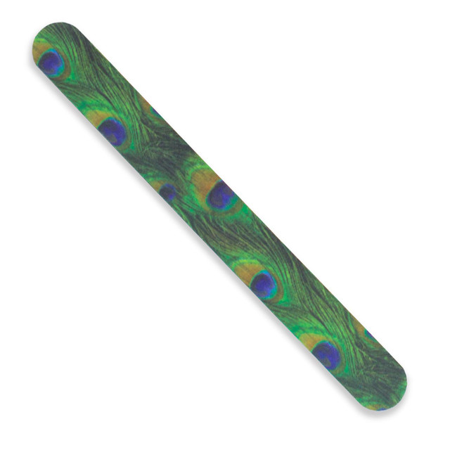 Tropical Shine Trendy Nail File, Peacock Print, 180/240 Grit