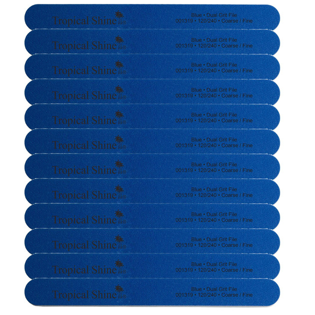 Tropical Shine Dual Grit File BLUE 120/240 Grit (Coarse/ Fine) - Case Pack of 12