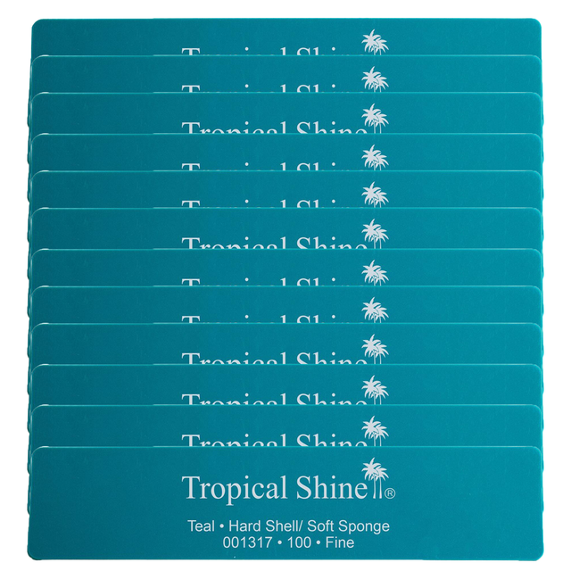 Tropical Shine Hard Shell Soft Sponge 100 Grit, Teal- Case Pack of 12