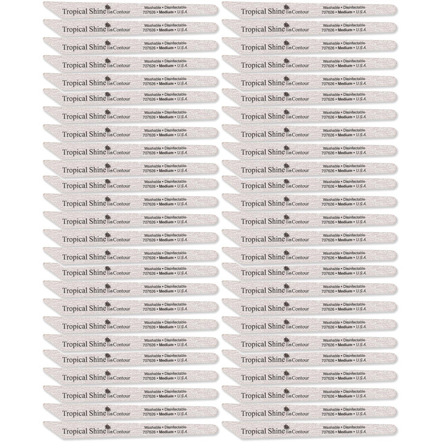 Tropical Shine Long Lasting Zebra Contour File 180 Grit (Medium)- Case Pack of 50