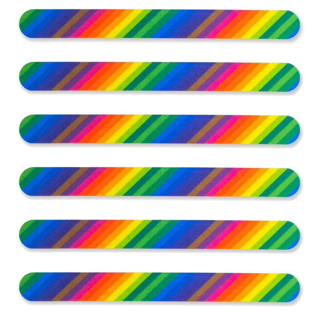 Tropical Shine Trendy Nail File, Rainbow Print, 180/240 Grit- Case Pack of 6