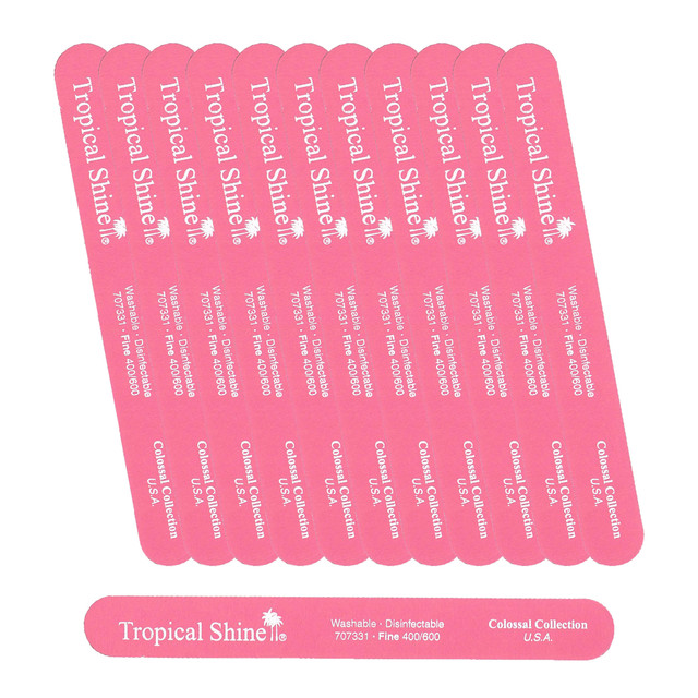 Tropical Shine Colossal Pink Nail File 400/ 600 (Fine/ Extra Fine)- Case Pack of 12
