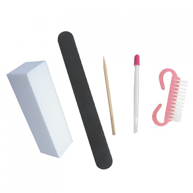 DL Pro 6 pc. Disposable Kit for Natural Nails with White Buffing Block