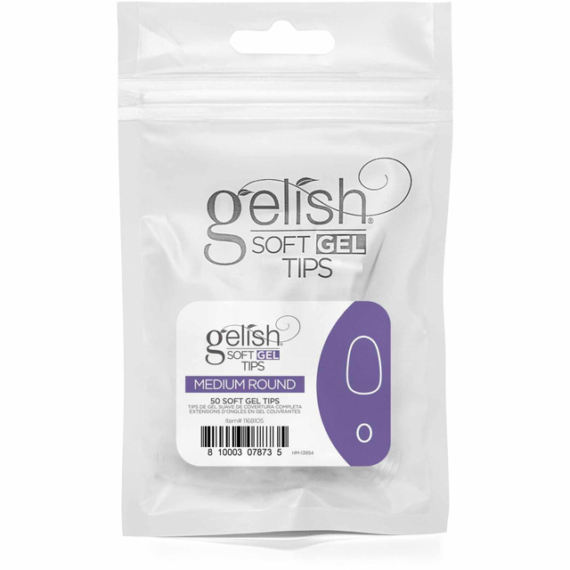 Gelish Soft Gel Tips, Medium Round Size 0, 50 ct. Refill