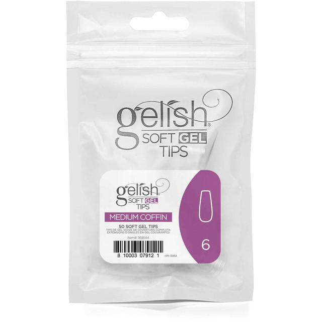 Gelish Soft Gel Tips, Medium Coffin Size 6, 50 ct. Refill