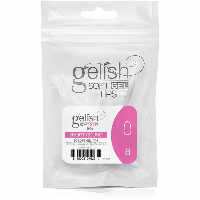 Gelish Soft Gel Tips, Short Round Size 8, 50 ct. Refill