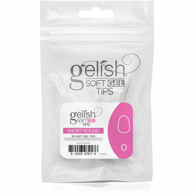 Gelish Soft Gel Tips, Short Round Size 0, 50 ct. Refill