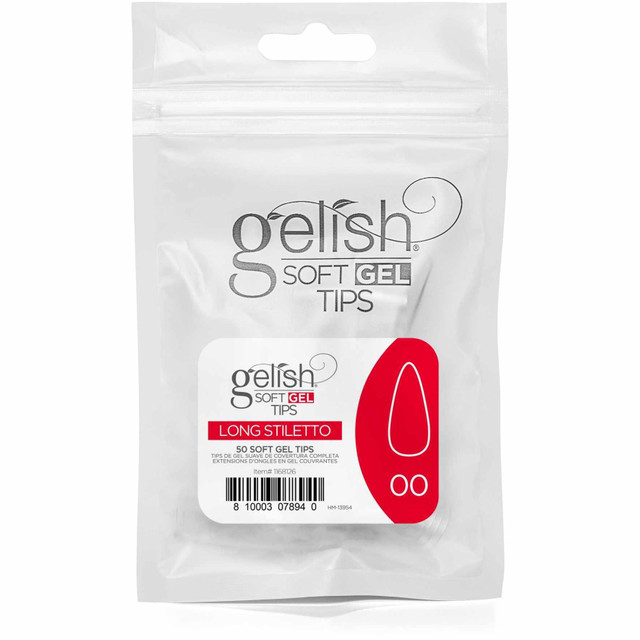 Gelish Soft Gel Tips, Long Stiletto Size 00, 50 ct. Refill
