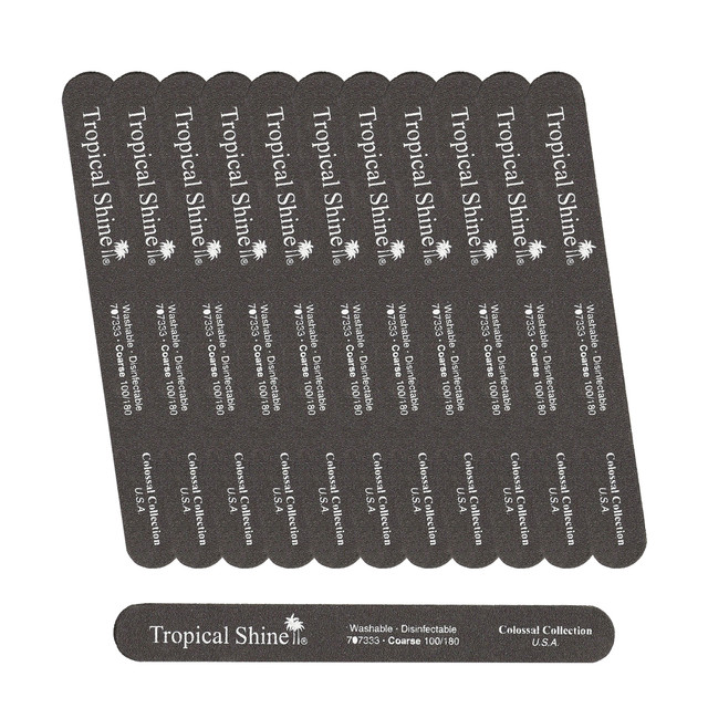 Tropical Shine Colossal Black Nail File 100/ 180 (Coarse/ Medium)- Case Pack of 12