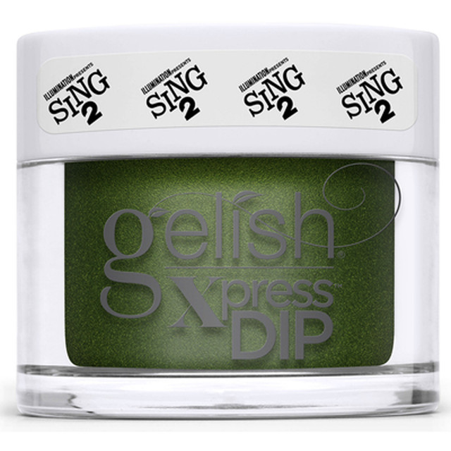 Gelish Xpress Dip "Miss Crawley Chic" Green Metallic - 43g | 1.5 oz