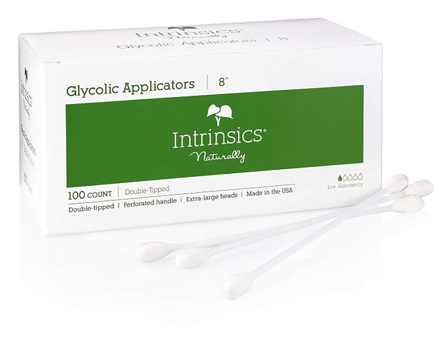 Intrinsics 407470 - 100 ct. Glycolic Applicators, 8”, non-absorbent fiber, double-tipped