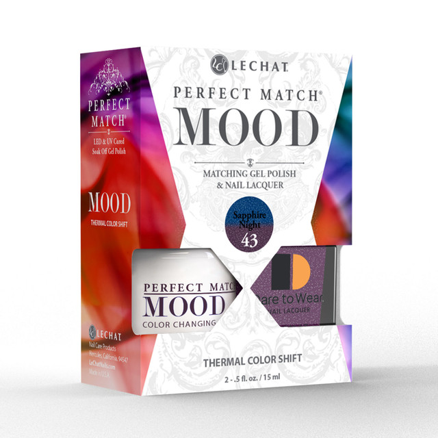 LeChat "Sapphire Night" - Perfect Match MOOD Collection Duo Set Lacquer & Gel  - SKU:PMMDS43