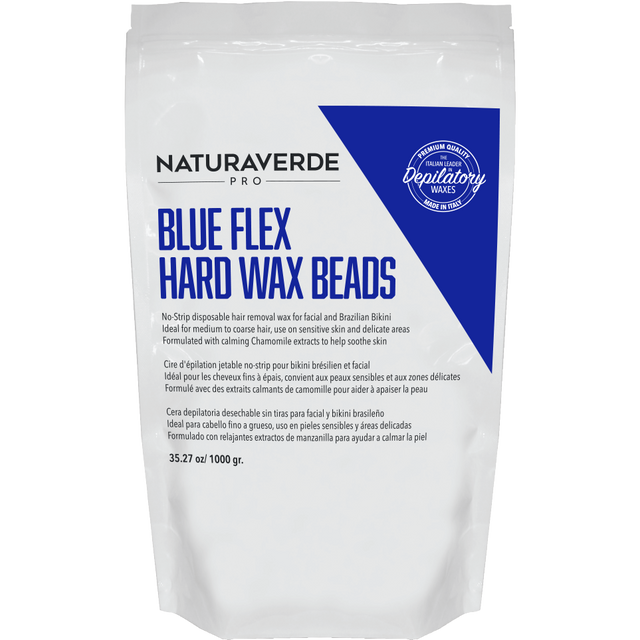 Natura Verde Pro Blue Hard Flex Wax Beads 35 oz. Bag