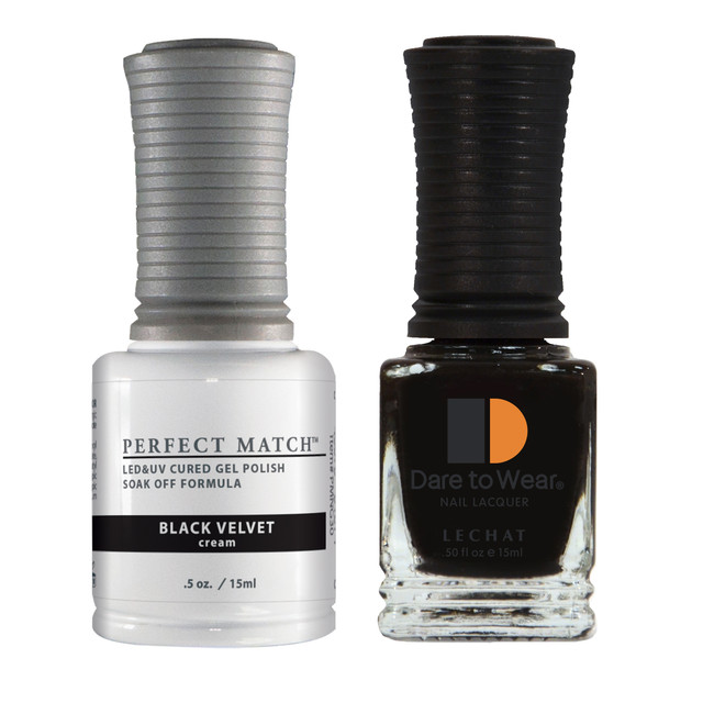 Le Chat Perfect Match Gel Polish & Lacquer Set, Black Velvet, 15 mL | .5 fl. oz., PMS030
