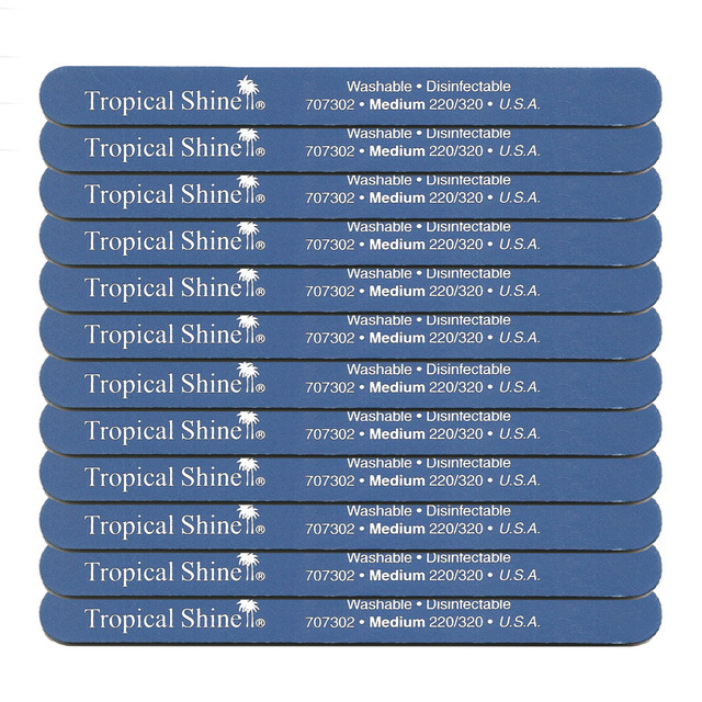 Tropical Shine Blue File 220/320 Grit (Medium/ Fine)- Case Pack of 12