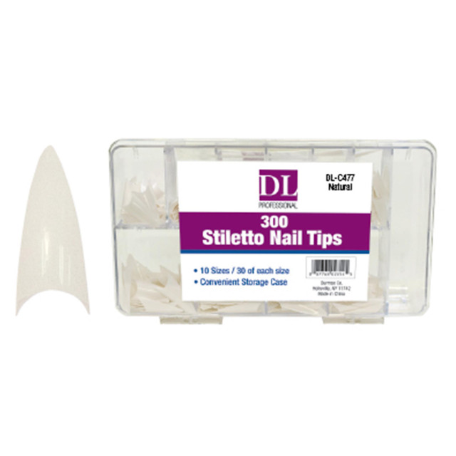 DL Pro 300 pc Stiletto Nail Tips - Natural