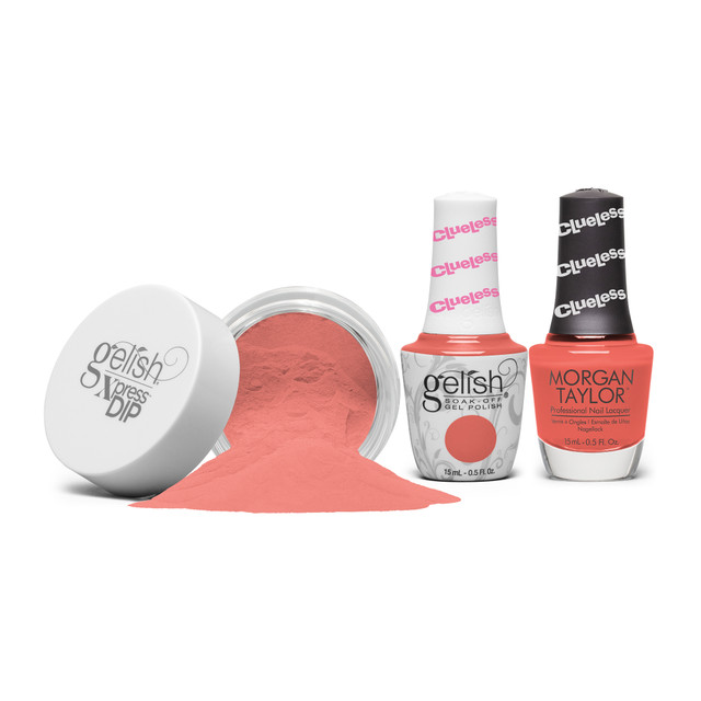 Gelish "Driving In Platforms" Trio, Poppy Coral Creme - Includes gel polish, lacquer, and dip