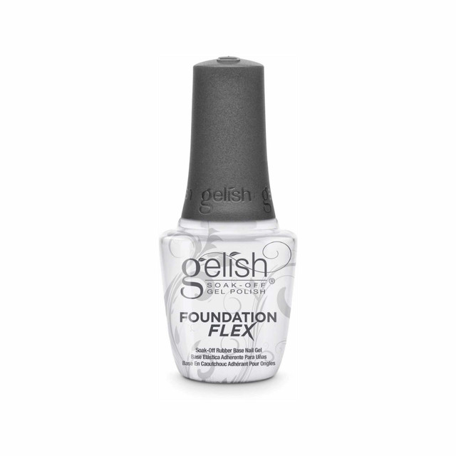 Gelish Foundation Flex Soak-Off Rubber Base Nail Gel, Clear, 15 mL | .5 fl. Oz.