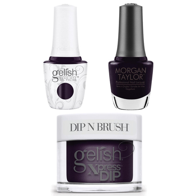 Gelish "Follow Suit" Trio, Deep Purple Pearl - Includes Gel Polish, Lacquer, And Dip